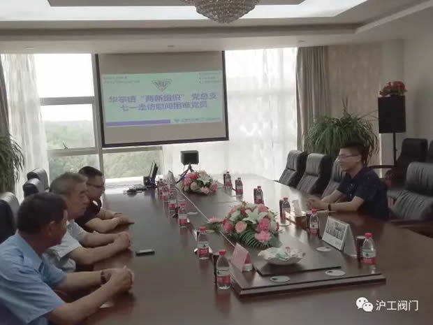 華亭鎮(zhèn)“兩新組織”黨總支七一前夕走訪慰問滬工閥門困難黨員(圖1)